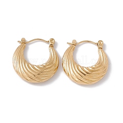 Ion Plating(IP) 304 Stainless Steel Croissant Hoop Earrings for Women, Golden, 20.5x20x3.5mm, Pin: 0.6mm
