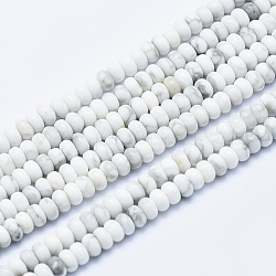 Natürliche Howlith Perlen Stränge, Rondell, 4~4.5x2~3 mm, Bohrung: 1 mm, ca. 160 Stk. / Strang, 15.7 Zoll (40 cm)