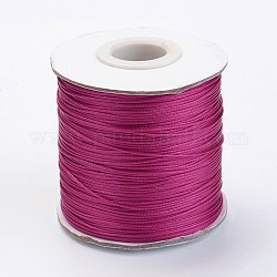 Waxed Polyester Cord, Bead Cord, Medium Violet Red, 0.5mm, about 169.51~174.98 Yards(155~160m)/Roll