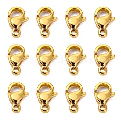 304 Stainless Steel Lobster Claw Clasps, Parrot Trigger Clasps, Manual Polishing, Golden, 9x5x2.5mm, Hole: 1mm