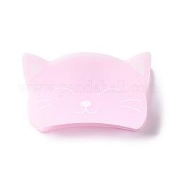 Cat Shape Acrylic Claw Hair Clips, with Iron Findings, Hair Accessories for Women Girls Thick Hair, Pink, 33.5x61x30mm