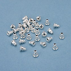 304 Ohrmuttern aus Edelstahl, Silber, 5.5x5 mm, Bohrung: 0.8 mm