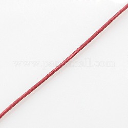 Elastic Round Jewelry Beading Cords Nylon Threads, Dark Red, 1.2mm, about 50yards/roll(150 feet/roll)