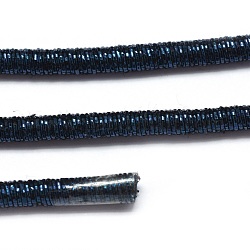 Cavo del poliestere, con accessori di ferro, blu di Prussia, 6mm, circa 54.68 iarde (50 m)/fascio
