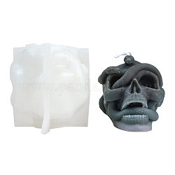 DIY Хэллоуин череп и змеиная свеча пищевые силиконовые Молды, для изготовления ароматических свечей, белые, 11.3x8.6x9 см