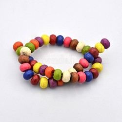 Synthetic Turquoise Rondelle Beads Strands, Dyed, 14x9mm, Hole: 1mm, about 43pcs/strand, 15.5inch