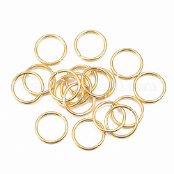 304 Edelstahl offenen Ringe springen, golden, 18 Gauge, 12x1 mm, Innendurchmesser: 10 mm