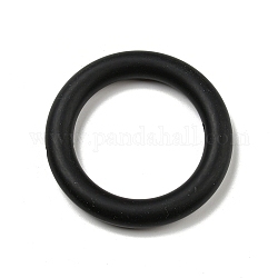 Ring Silicone Beads, Chewing Beads For Teethers, DIY Nursing Necklaces Making, Black, 65x10mm, Hole: 3mm, Inner Diameter: 46mm