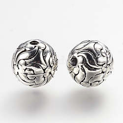 Messing Perlen, Runde, Antik Silber Farbe, 11.5 mm, Bohrung: 1.5 mm