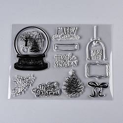 プラスチックスタンプ  DIYスクラップブッキング用  装飾的なフォトアルバム  カード作り  スタンプシート  クリスマステーマの模様  200~218x150~156x3mm