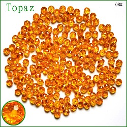 Abalorios de cristal austriaco de imitación, aaa grado, facetados, rerondana plana, naranja, 4x3mm, agujero: 0.7~0.9 mm