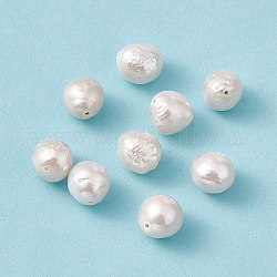 Barocke natürliche Keshi-Perlenperlen, Oval, Muschelfarbe, 9.5~12.5x8.5~10 mm, Bohrung: 0.8 mm