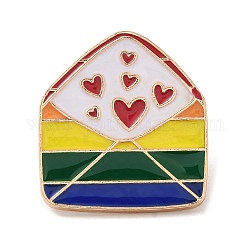 Alfileres de esmalte con tema de arcoíris del orgullo, insignia de aleación de oro claro para ropa de mochila, colorido, aproximamente, 24.5x22x1.5mm