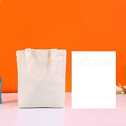 Cotton Cloth Blank Canvas Bag, Vertical Tote Bag for DIY Craft, Snow, 30x25cm