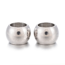 201 perline in acciaio inossidabile, rondelle, colore acciaio inossidabile, 4x2.6mm, Foro: 2.5 mm