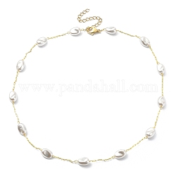 Collana a catena con perline di plastica CCB, gioielli in ottone, oro, 15.47 pollice (39.3 cm)