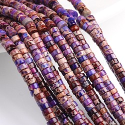 Brins de perles de jaspe impériales naturelles teints, perles heishi, Plat rond / disque, colorées, 8x3mm, Trou: 1mm, Environ 120 pcs/chapelet, 16 pouce