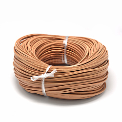 Cordones planos de cuero, cuerda de diy para la fabricación de joyas collar pulsera, arena marrón, 3x2mm
