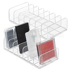 7 Grids Transparent Acrylic Eyeshadow Palette Makeup Organizer, Cosmetics Storage Holder for Bathroom Countertops, Clear, 17.1x8.4x4.3cm