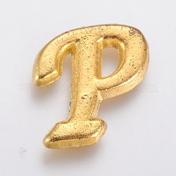 Legierung Cabochons, Buchstabe, golden, letter.p, p: 8x8x1mm