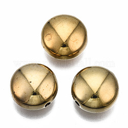 Abalorios de plástico CCB, plano y redondo, dorado, 17x10.5mm, agujero: 2.5 mm, aproximamente 280 unidades / 500 g