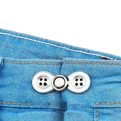 Weiße Emaille-Jeansknöpfe aus Legierung, Taillenstraffer, Knopfform, Verschlüsse zum Nähen von Bekleidungszubehör, Platin Farbe, 50 mm