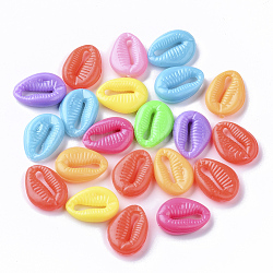 Непрозрачный полистирол (пс) пластиковые шарики, форма раковины каури, разноцветные, 17x12.5x4.5 мм, около 1000 шт / 500 г