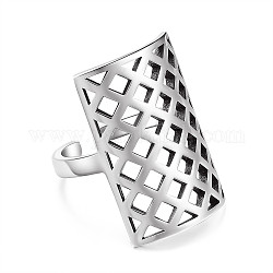 925 anello per polsino in maglia di argento sterling, anelli aperti, argento antico e platino, argento antico e platino, formato 7, 17mm
