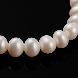 Natural Cultured Freshwater Pearl Beads Strands, Round, Bisque, 5~6mm, Hole: 0.8mm, about 78pcs/strand, 14.96inch