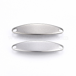 201 Stainless Steel Links connectors, Oval, Stainless Steel Color, 25x6x1mm, Hole: 1.6mm