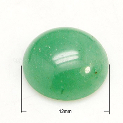 Кабошоны из камня, полукруглые / купольные, зеленый авантюрин, 12x5 мм