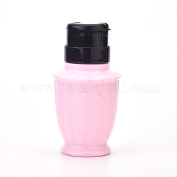 Пустая пластиковая бутылка насоса пресса, средство для удаления лака для ногтей, с откидной крышкой, розовые, 13.2x6.8 см