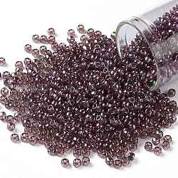 Cuentas de semillas redondas toho, Abalorios de la semilla japonés, (425) marionberry de brillo dorado, 8/0, 3mm, agujero: 1 mm, aproximamente 222 unidades / 10 g