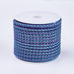 Braided Steel Wire Rope Cord, Royal Blue, 3mm, about 5.46 yards(5m)/roll