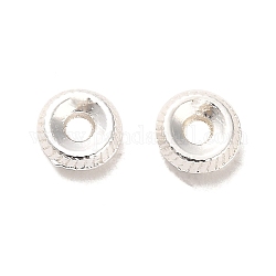Perline di distanzaitore in lega, placcato di lunga durata, perline del piattino, argento, 5x2mm, Foro: 1.2 mm