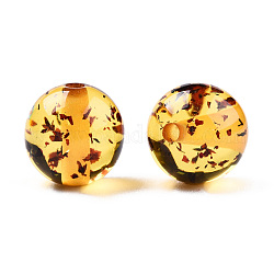 Perle di resina trasparente, tondo, goldenrod, 12x11.5mm, Foro: 1.5~3 mm