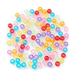 Perles en plastique, facette, baril, couleur mixte, 9x6.5mm, Trou: 4.2mm, environ 1800 pcs/500 g