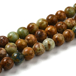 Brins de perles de chrysocolle jaune naturel, ronde, 6~7mm, Trou: 1mm, Environ 62~63 pcs/chapelet, 15.47~15.75'' (39.3~40 cm)