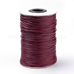 Braided Korean Waxed Polyester Cords, Dark Red, 1mm, about 174.97 yards(160m)/roll