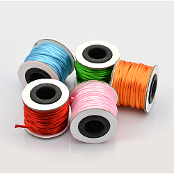 Macrame Rattail cordoni preparazione nodo cinese di nylon intorno discussioni stringa intrecciata, cordoncino di raso, colore misto, 2mm, circa 10.93 iarde (10 m)/rotolo