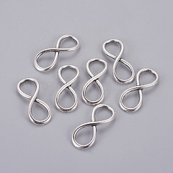 Connettori infinity in lega di stile tibetano, cadmio & nichel &piombo libero, argento antico, 12x30x2mm, Foro: 12x8 mm