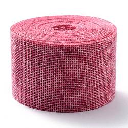 Оберточная лента из полиэстера с имитацией льна, для украшения поделок, розовый жемчуг, 2 дюйм (50 мм), около 5.47 ярда (5 м) / рулон
