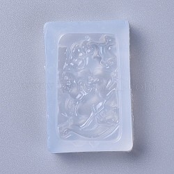 Pendant Food Grade Silicone Molds, Resin Casting Molds, For UV Resin, Epoxy Resin Jewelry Making, White, 50x33x10mm, Hole: 1.5mm, Inner Diameter: 42x24mm