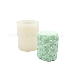 DIY Kerzen Silikonformen, Gießformen aus Harz, für UV-Harz, Epoxidharz Schmuckherstellung, Säule mit Blumen, weiß, 7.8x0.9x9.7 cm