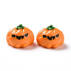 Cabujones de resina opaca de halloween, calabaza jack-o'-lantern 3d, naranja oscuro, 19x27.5x26.5mm
