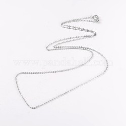 304 Edelstahl Kabelkette Halsketten, mit Karabiner verschlüsse, Edelstahl Farbe, 18 Zoll (46 cm)