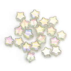 Perles en verre electroplate, de couleur plaquée ab , étoiles du nord, verge d'or pale, 8x4mm, Trou: 1mm