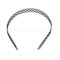 Accesorios de pelo y fornituras de la banda para el cabello de hierro, negro, 18~20x130~135mm
