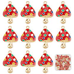 SUNNYCLUE 1 Box 30Pcs Enamel Mushroom Charms Red Mushroom Charm Bulk Alloy Magic Plant Mushrooms Charm for Jewellery Making Charms Supplies Accessories DIY Necklace Bracelet Earring Craft Beginners