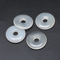 Pendentifs d'agate naturelle, disque de donut / pi, largeur du beignet: 13 mm, 34x5~6mm, Trou: 8mm